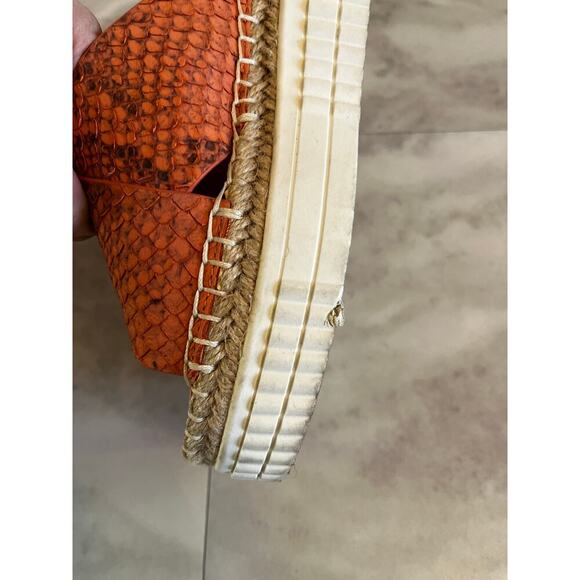 Franco Sarto Platform Sandals Birch Snakeskin Women’s Size 8M Salmon Color - Picture 7 of 8